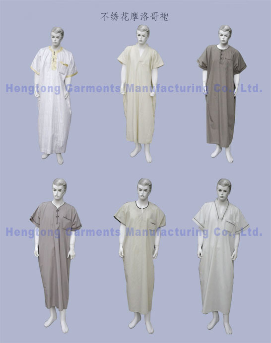 不繡花摩洛哥袍